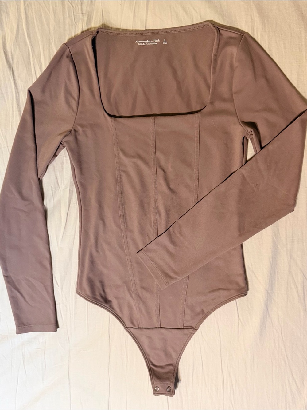 Abercrombie & Fitch Mauve Long-Sleeve One-Piece Bodysuit